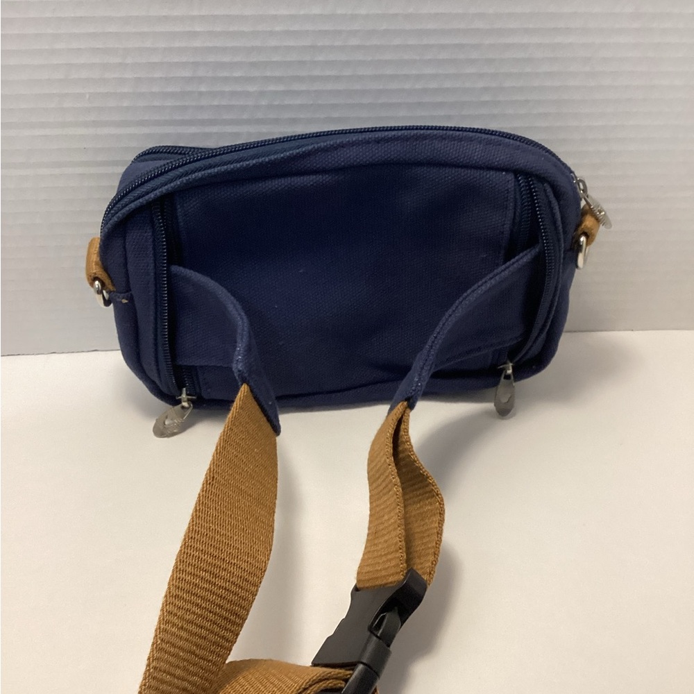 Disney Parks Mickey Mouse Navy Blue Crossbody Bag with Tan Strap or Fanny Pack - Picture 4 of 5